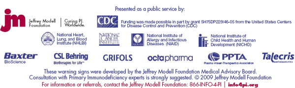 10 Warning Signs of Primary Immunodeficiency